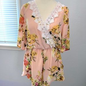 Floral romper shorts